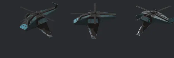 Top row: the 1998 Lawnmower. Bottom row: our rebuild, same ten angles. Gunship with the KILLERCLOUD rocket racks.