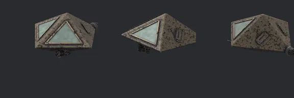 Top row: the 1998 UFO. Bottom row: our rebuild, same ten angles. Spotty is fine as it is. Left byte-identical through every later round.