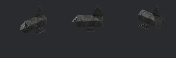 Top row: the 1998 Serp. Bottom row: our rebuild, same ten angles. The gun pod sits at the original fire point, even though it sticks out a bit.