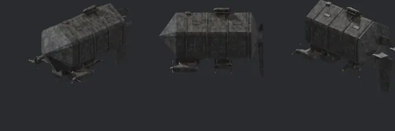 Top row: the 1998 Zeppelin. Bottom row: our rebuild, same ten angles. Metropolis Dawn airship.