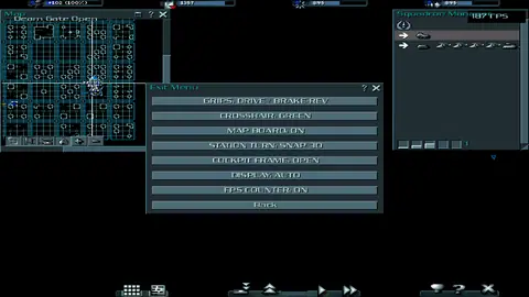 Settings, controls and an FPS meter from any mission state.